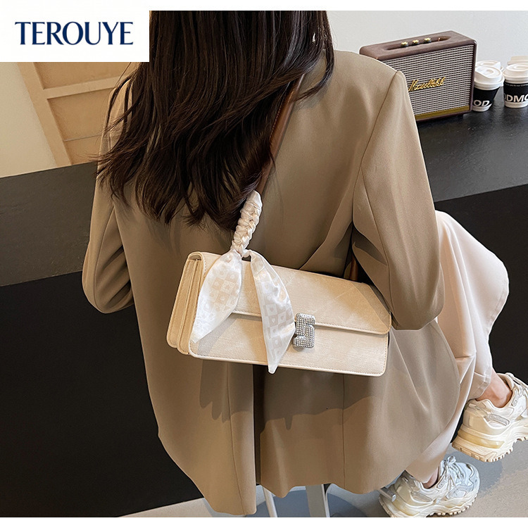 TEROUYE bag autumn and winter new French fashion niche design armpit bag trend light luxury elegant style bag handbag rectangular bag