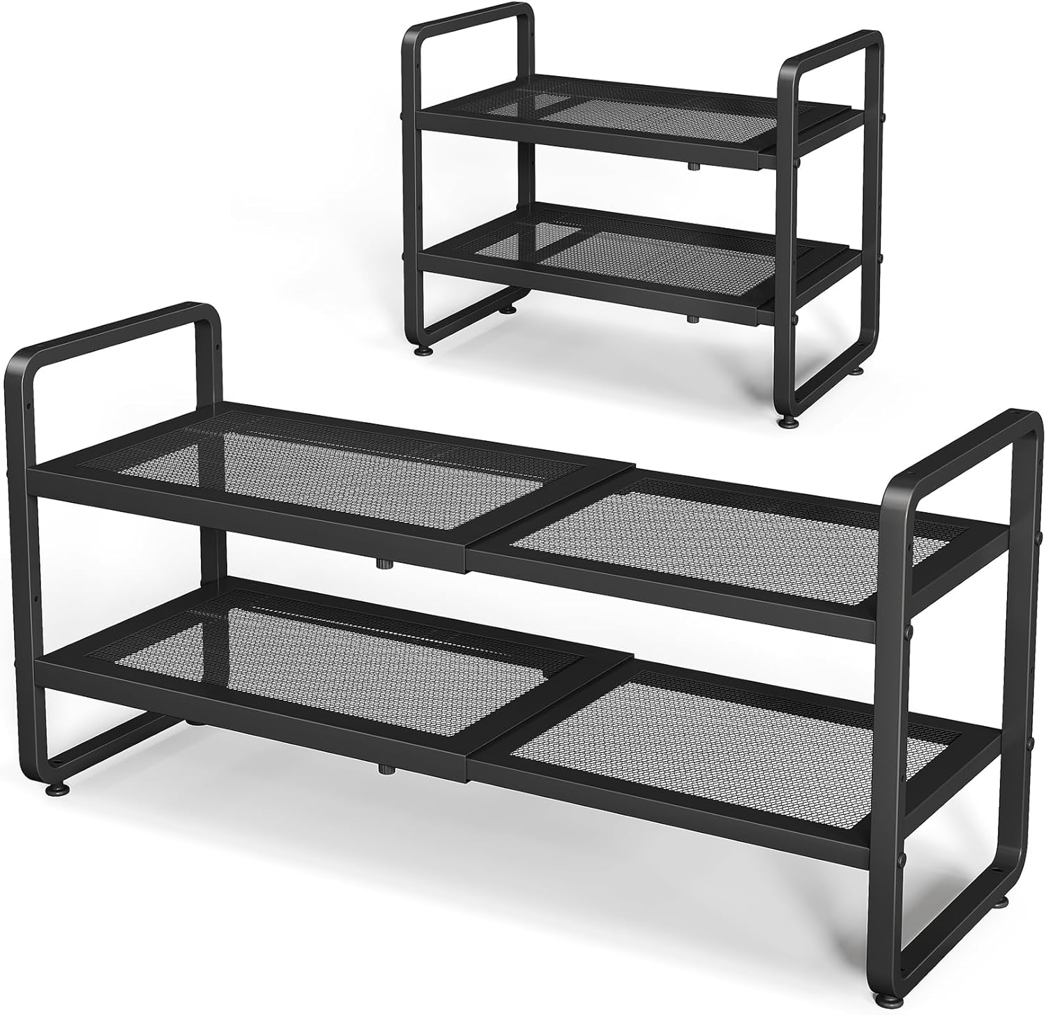 SNTD Shoe Rack - Expandable Shoe Organizer for Closet, Adjustable Metal Shoe Shelf Storage