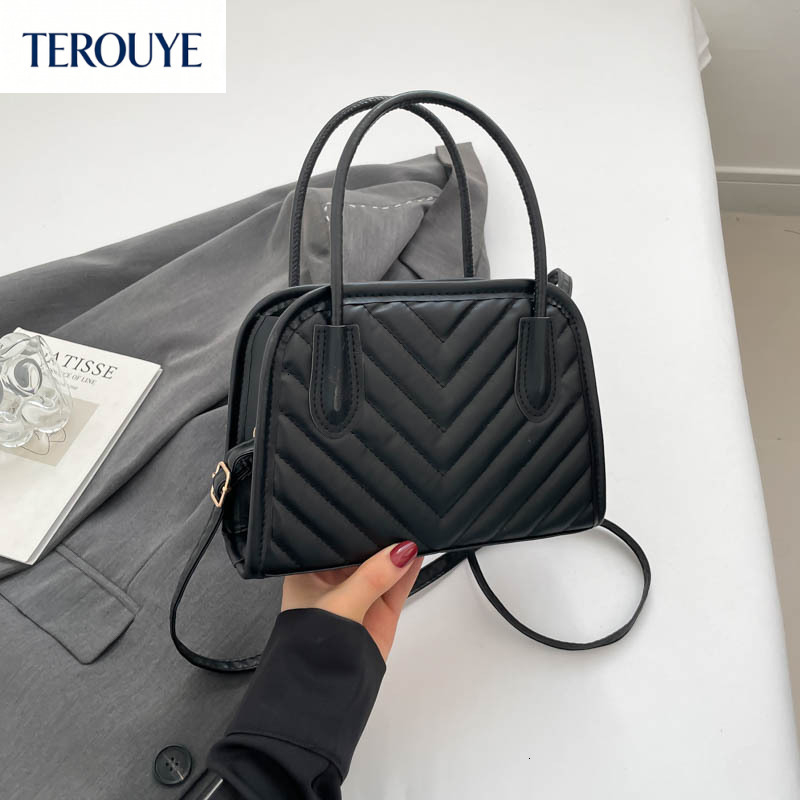 TEROUYE Korean style niche embossed design fashionable women's handbag autumn and winter new casual diamond grid texture style shoulder bag luxur