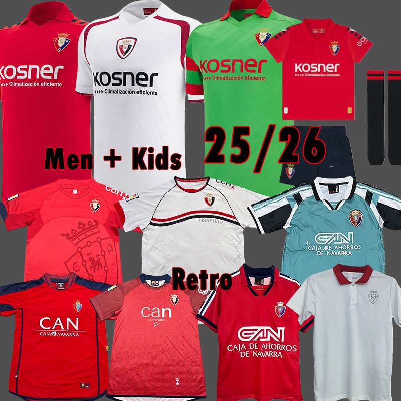 Atletico Osasuna 25 26 soccer jersey BOYOMO HERRANDO RAUL AIMAR VICTOR MONCAYOLA football Shirt men kids Kit 95 96 97 00 01 11 12 Retro Osasuna Tops