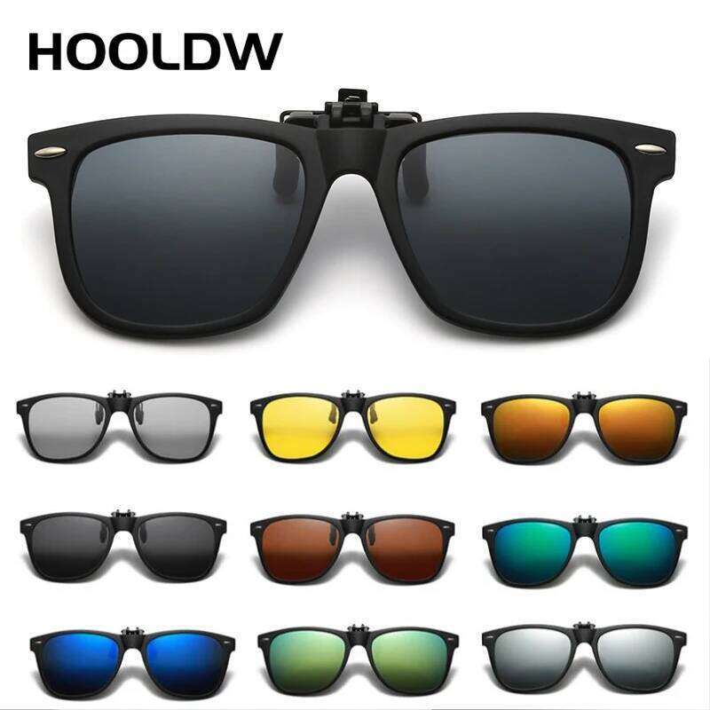 New TR90 Polarized Flip Up Clip on Men Women Photochromic Sunglasses Night Vision Anti Glare Driving Fishing Glasses Z260127