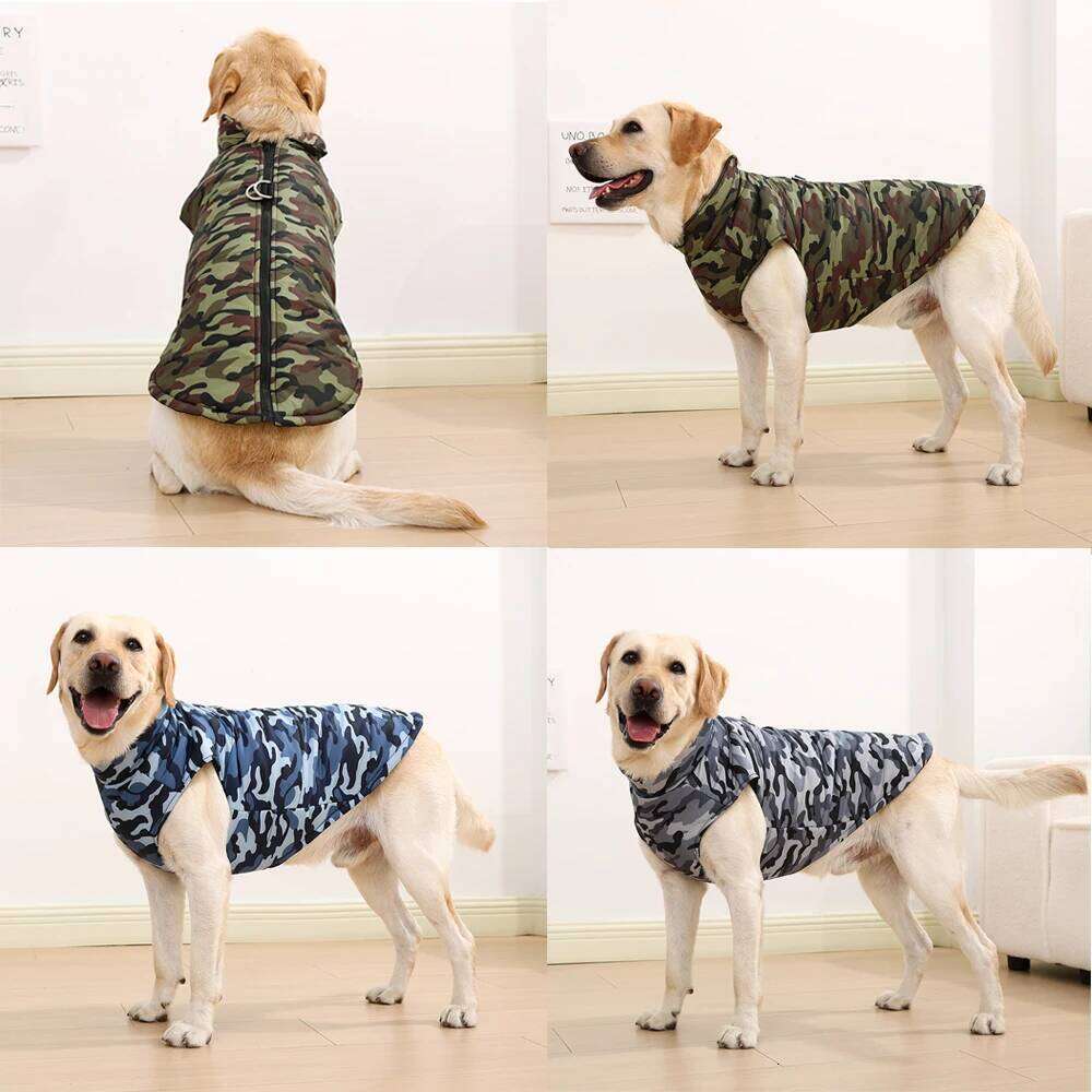 Winter Pet Clothes Warm Windproof Big Dog Jacket Coat for Medium Large Dogs Costume Camouflage Print Golden Retriever Outfits XJ260127