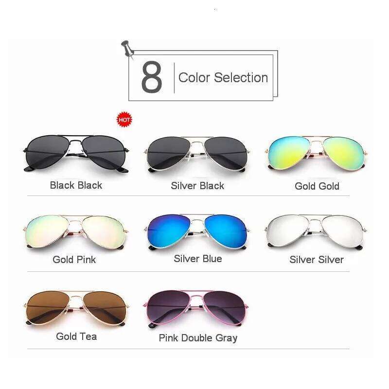 Classic Aviation sunglasses For Boy And Girl Colorful Mirror Pilot Sun Glasses Children Kids Sunglasses Eyewear Z260127