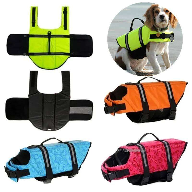 Dog Reflective Adjustable Pet Swimwear Safety Vest Surfing Sailboat Enhanced Buoyancy Puppy Life Jacket XJ260127