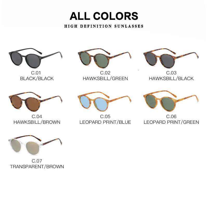 Retro Round Polarized Sunglasses Men Women Classic Leopard Frame Sun Glasses Fashion Black Driving Male Female Goggles UV400 Z260127