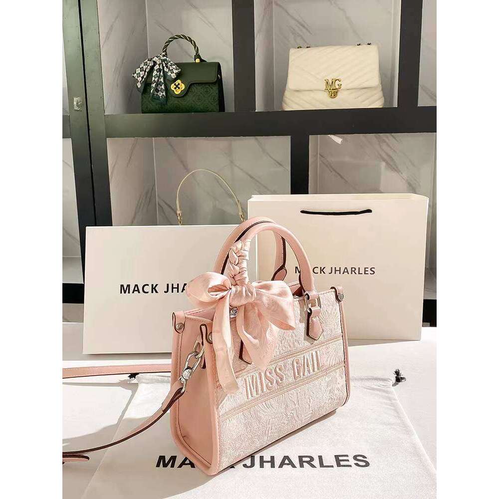 MACK JHARLES Large Capacity Commuting Tote Bag 2025 Autumn New Pink Embroidered Handbag