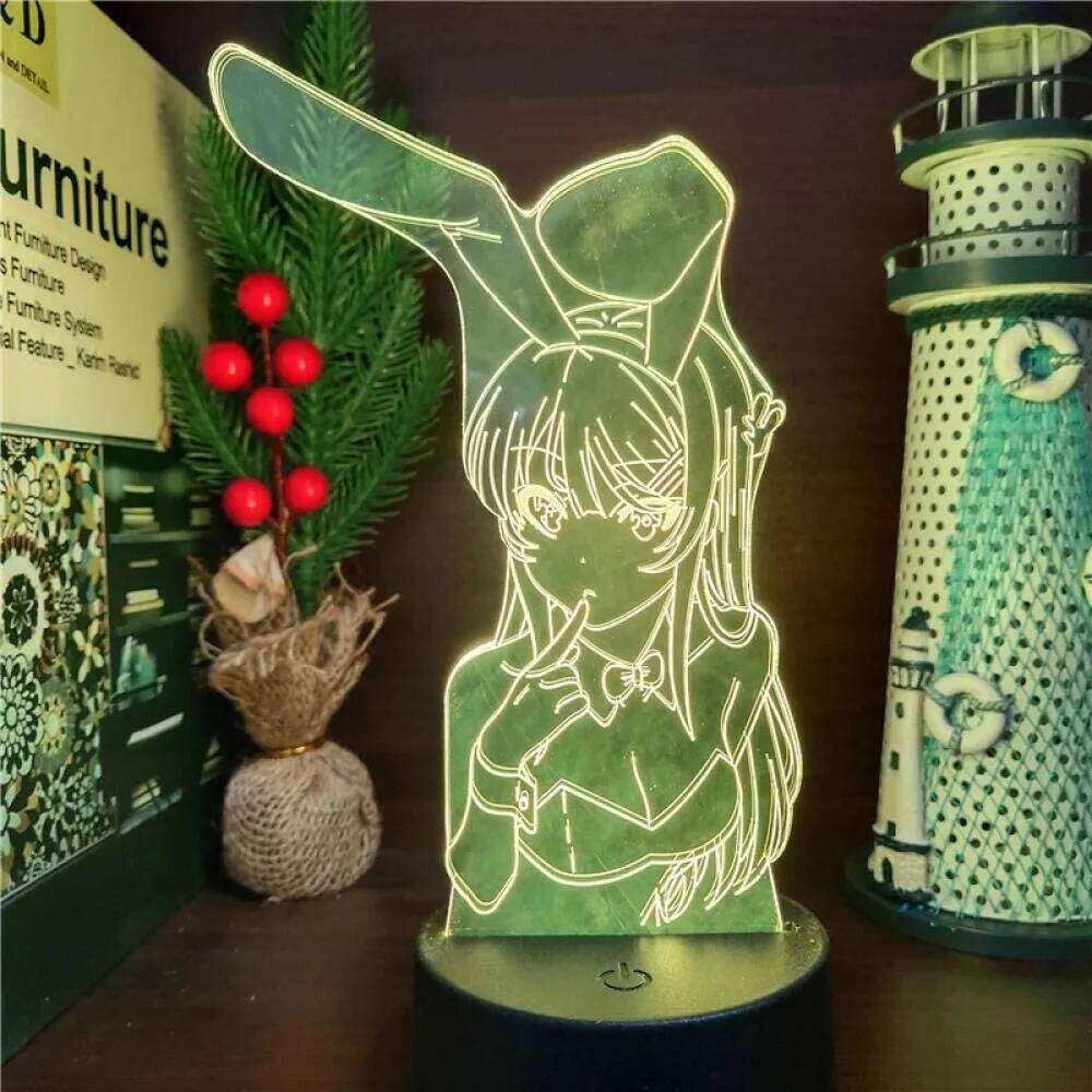 3D Illusion Led Nightlights ANIME Light Lamp Multi Color Changing Lampara BUNNY GIRL SENPAI MAI SAKURAJIMA KAWAII For Xmas Gift Z260127
