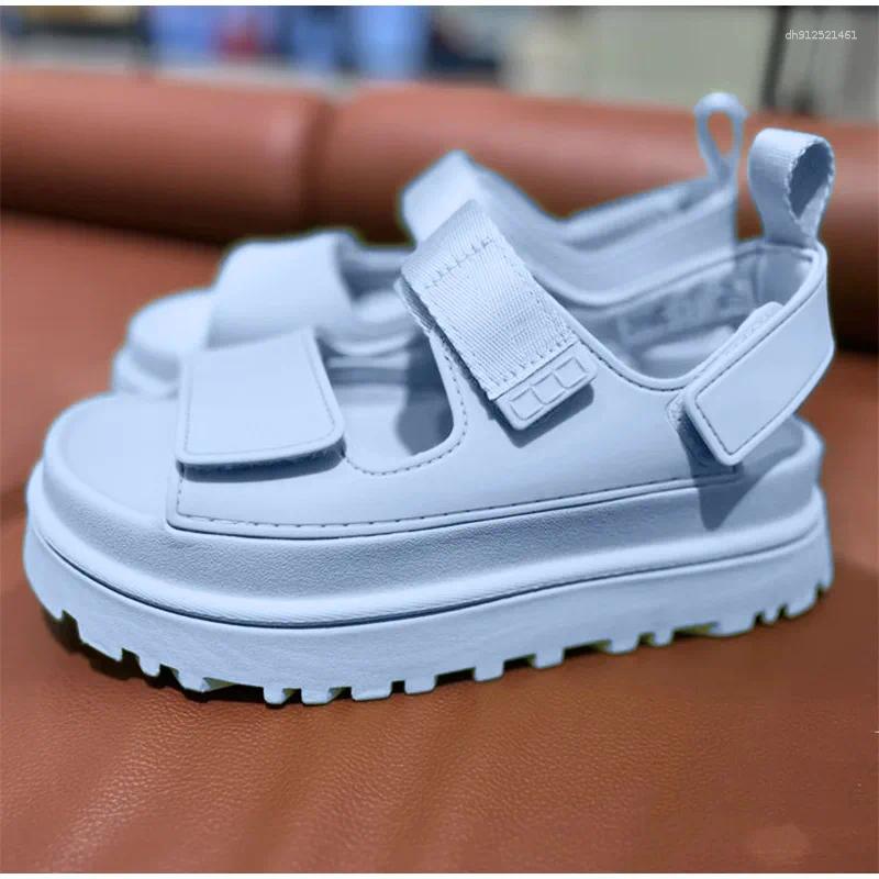 Sandals Rose Pink Thick-soled Summer Women Casual Breathable Comfortable Open-toed Viscose Buckle Luxury