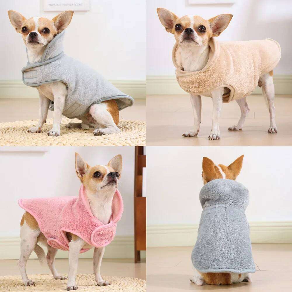 Reversible Pet Coat Winter Warm Dog Clothes For Small Medium Dogs Cats Padded Jacket With Leash Hole Chihuahua Pug Costume XJ260127