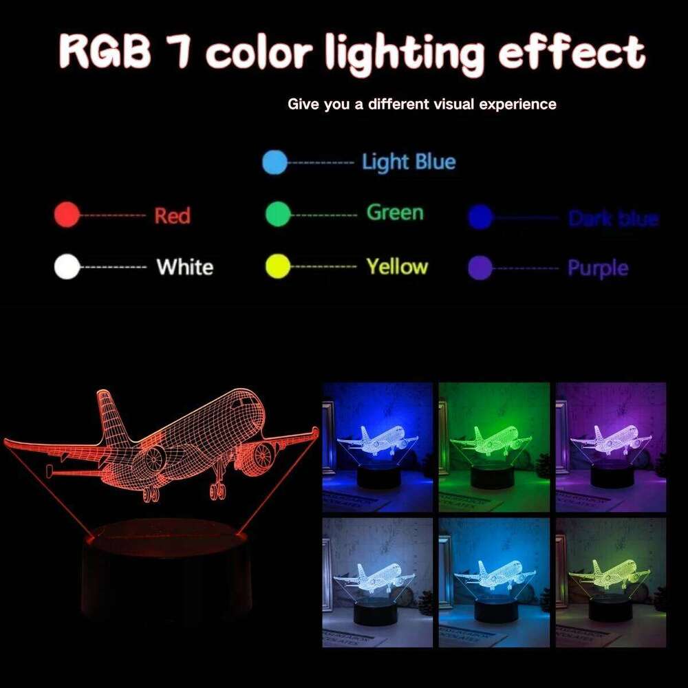 3D night light creative airplane design special for friends, decorating the room atmosphere as a holiday gift Z260127
