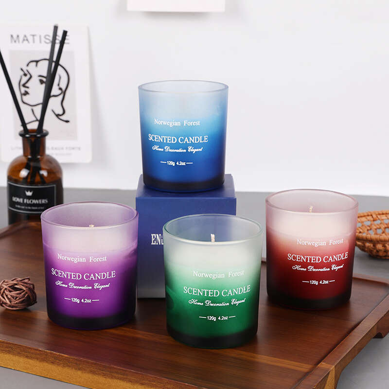 Colorful Glass Cup Aromatherapy Candle Wholesale Home Use Smokeless Handmade Fragrance Soy Wax Creative Gift Amazon Y260127