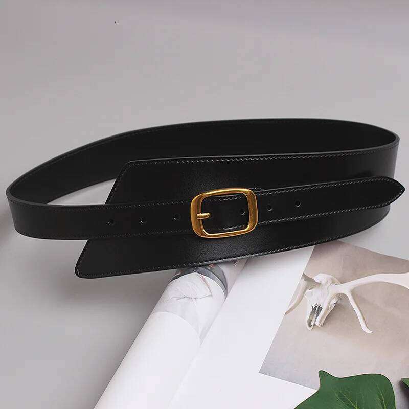 2026 Women's Coat Waistband Genuine Leather Cummerbunds Female Dress Corsets Versatile Waist Belts Decoration Wide Belt 26Y0127