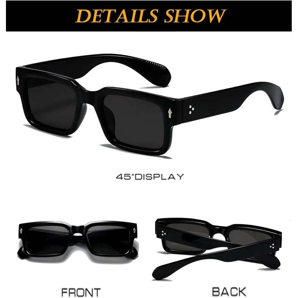 2026 EYLRIM Square Frame Sunglasses for Women Men Trendy Chunky Rectangle Sun Glasses Black Shades UV400 Protection 26Y0127 - view 6