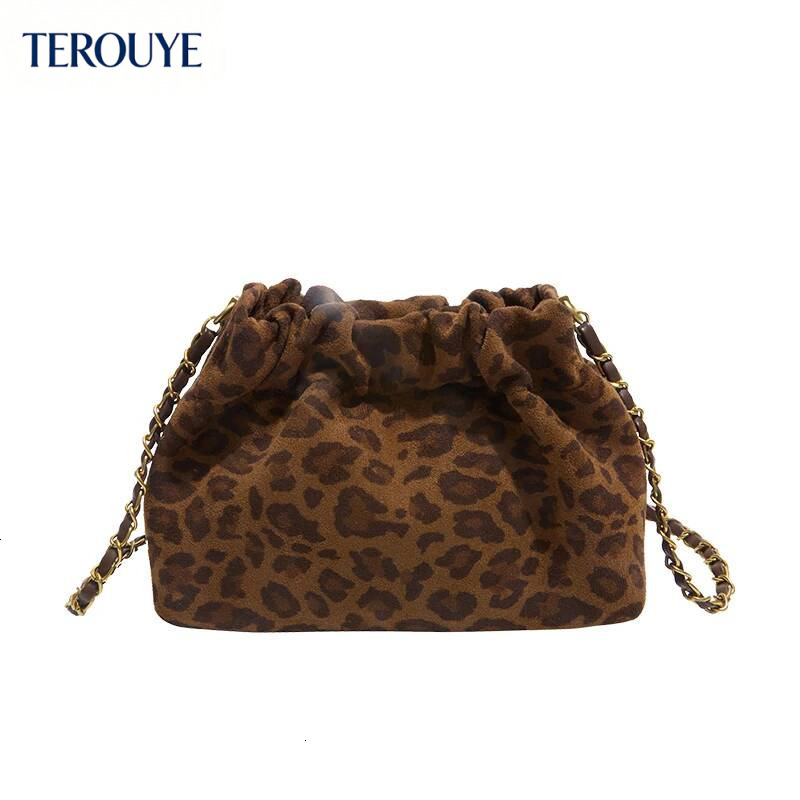 TEROUYE Retro suede bucket bag autumn and winter new Korean style elegant luxury armpit bag fashionable versatile women's shoulder bag