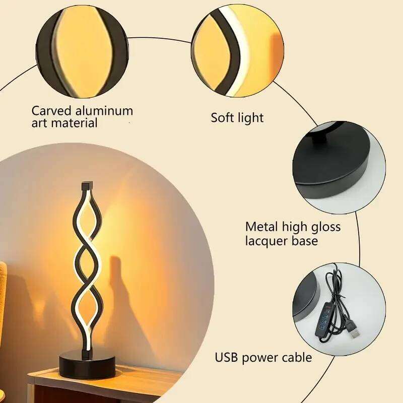 LED Table Lamps Adjustable Color Changing Desk Lamp USB Powered for Bedroom Living Room Bathroom Fantasy Theme Home Decor Z260127