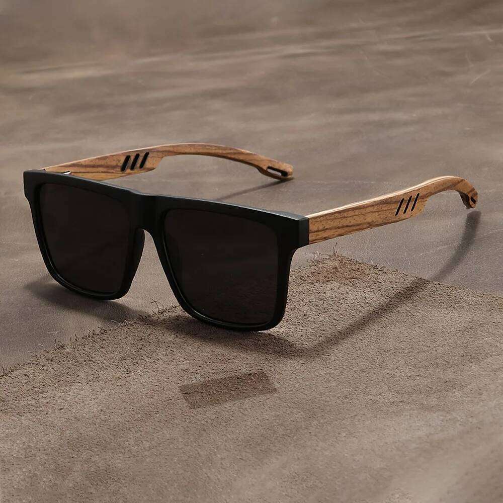 1/2pcs New Square Casual Sunglasses Wood Grain Spring Hinges UV400 Protection Unisex Outdoor Daily Eyewear Z260127