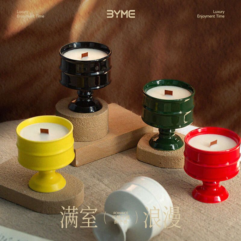 Bai Mi Container Cup Handmade Home Indoor Soy Wax Candle Aromatherapy Fragrance Y260127