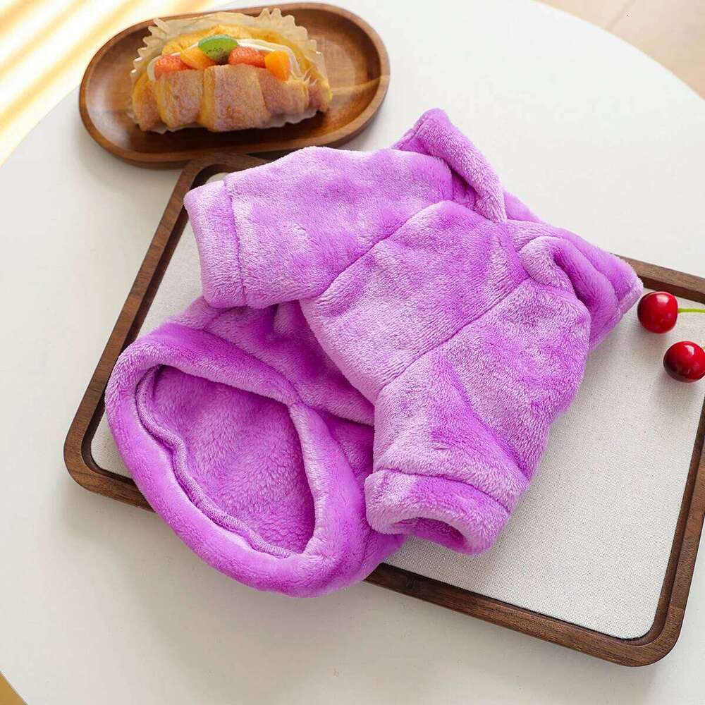 Clothes Autumn and Cute Purple Bear Sweater Winter Thickened Warm Hoodie Cat Wear Happy Dog Stuff XJ260127