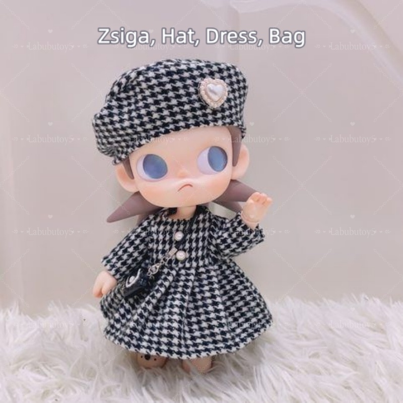 Hot Cute Zsiga Gingerbread Man 1/8 Action Figure Only doll but with matching Outfits 20cm Toy Clothes For Labubu Plush Doll Fans yizhixing