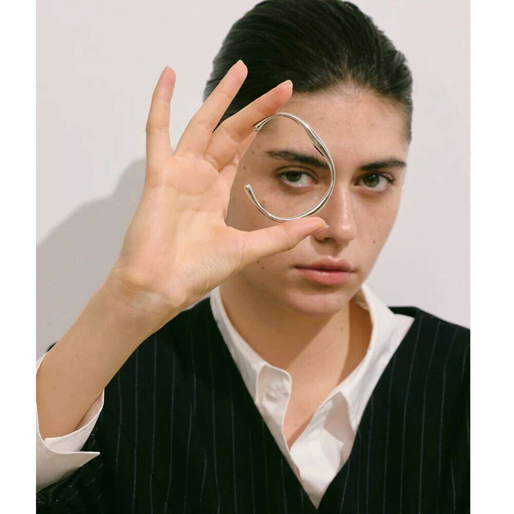 NiNice Minimalist 316L Stainless Steel Smooth Metal Round Cuff Bracelet Bangle Waterproof Distinctive Charm Jewelry New XJ260127