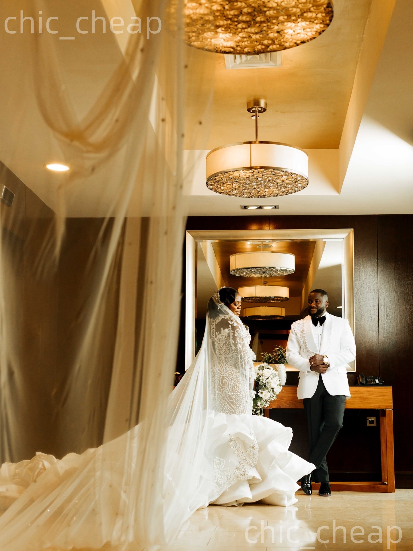 African Aso Ebi 2026 Ivory Mermaid Wedding Dress Illusion Beaded Crystals Sheer Neck Sequined Tiers Sparkly Gorgeous Bridal Gowns Dresses ZJ230