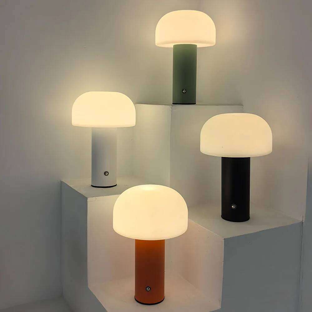 New LED Charging Table 3-colors Dimming Desk Lamp Mushroom Night Light for Bar Restaurant Bedroom Decoration Z260127