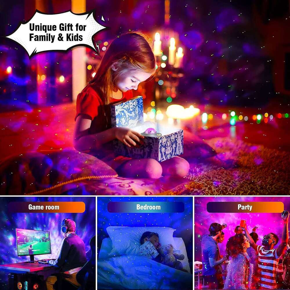 Starry Galaxy Night with Ocean Wave Music Speaker Sky Light Projector for Bedroom Decor Kids Birthday Gift Party Z260127