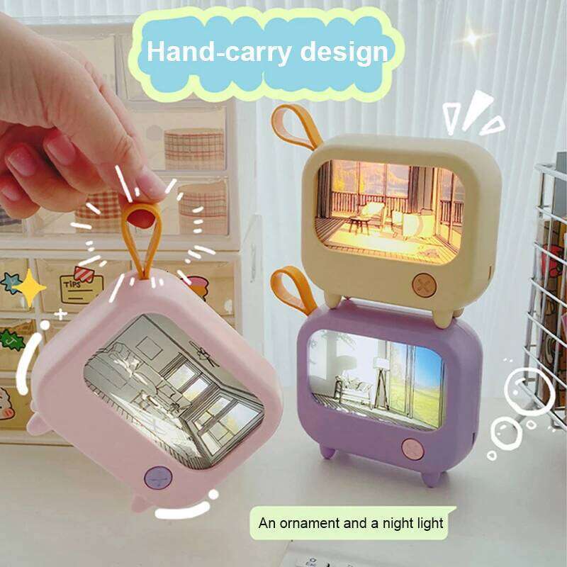 TV Painting Night Light Led Cute Child Learning Table Lamp Room Home Decoration Atmosphere Lighting Mini Desktop Birthday Gift Z260127