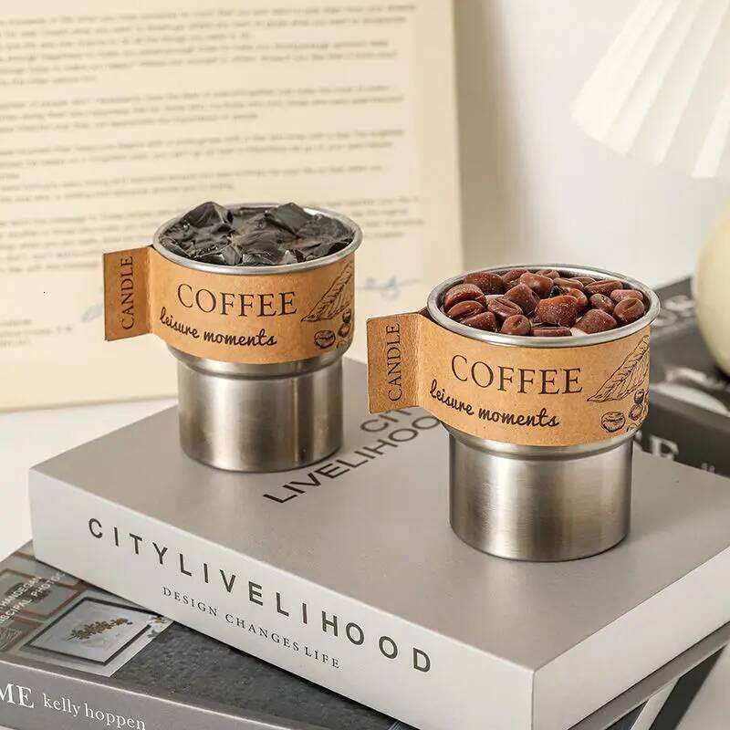 Coffee Bean Scented Candle Premium Sense Hand Atmosphere Small Gift Lasting Fragrance Simulation Modeling Cup Wax Y260127