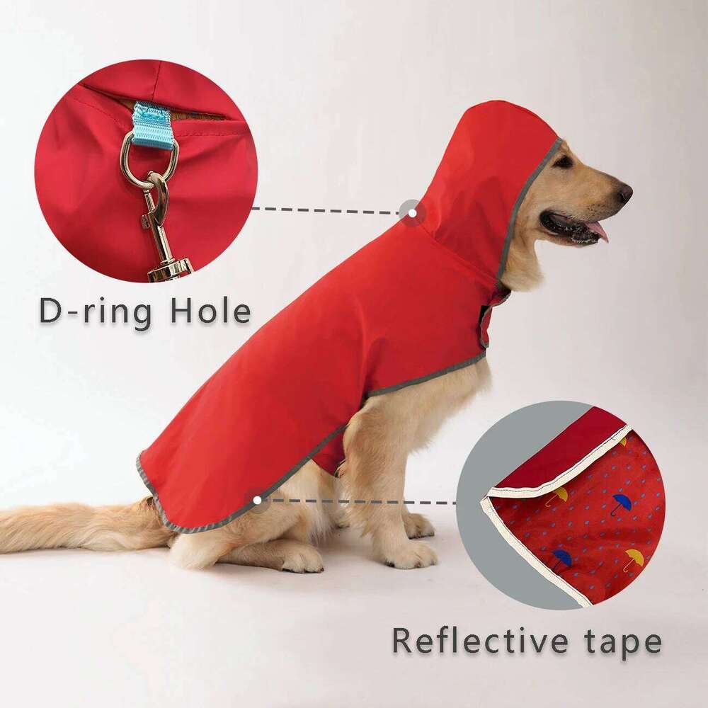 All Weather Dog Raincoat: Dual-sided Waterproof Coat with Polyester Fiber PU Coating and Quick- Adjust Closure XJ260127