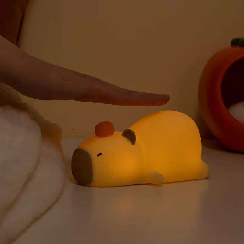 Capybara LED Cute Silicone USB Charging Timed Dimming Touch Sensor Children Room Decoration Sleep Night Light Z260127