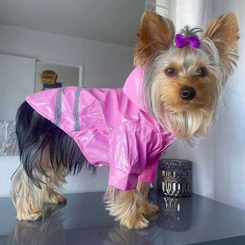 Waterproof Jacket PU Dog For Small Dogs Cats Reflective Puppy Raincape Chihuahua Yorkies Raincoat Pet Poncho XJ260127