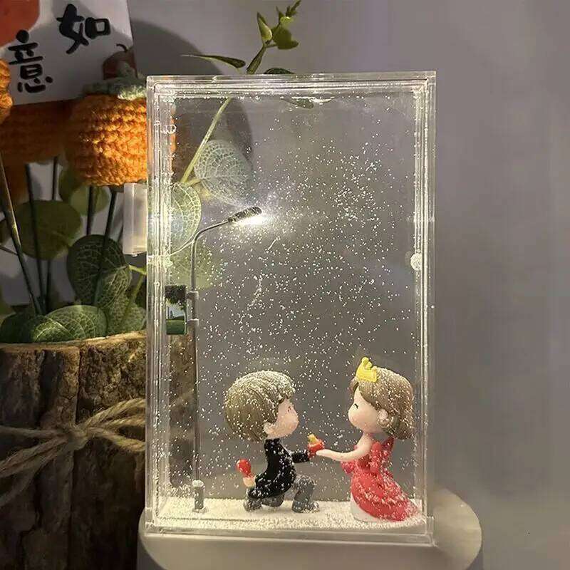 Snowy Flowing Small Night Street Light Snow Simulation Kids Diy Material Package Toy Snowman Doll Christmas Gift Z260127