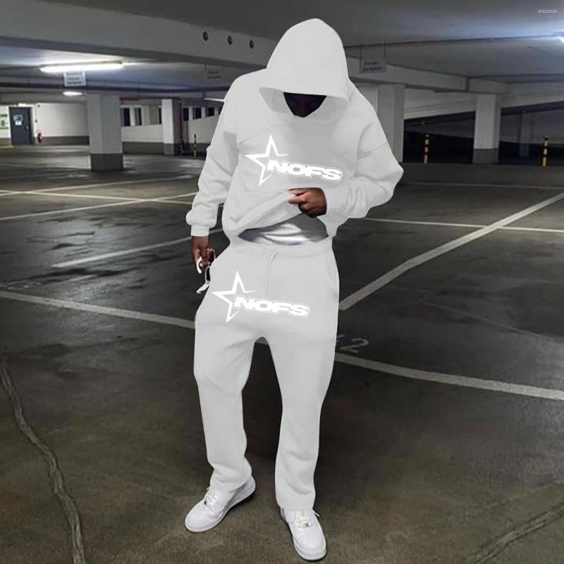 Men's Hoodies Loose Hip Hop Skateboard Nofs Unisex Autumn Winter Trend Street Sweatshirt Set American Classic Hooded