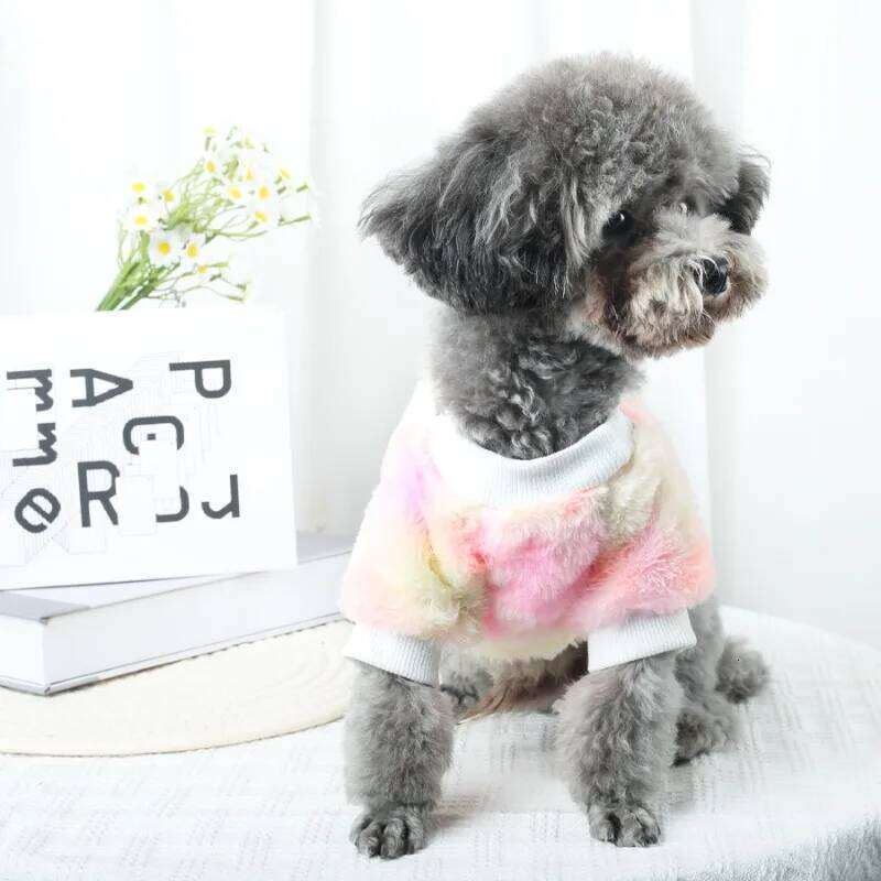 Winter Warm Dog Coat Pet Clothes for Small Medium Dogs Soft and Comfortable Rabbit Plush Puppy Cat Jacket Teddy Bichon Costume XJ260127