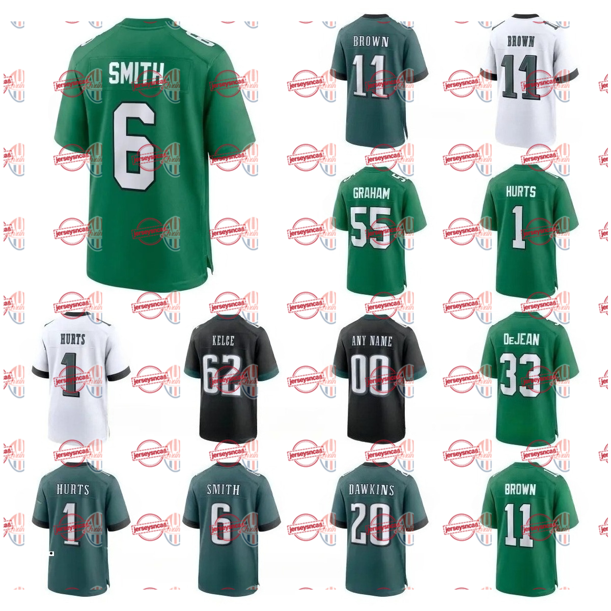 Saquon Barkley 2026 2025 Super Football Jersey Jalen Hurts Kenny Pickett Jason Kelce Brown Miles Sanders DeVonta Smith Haason Reddick Swift Shirts