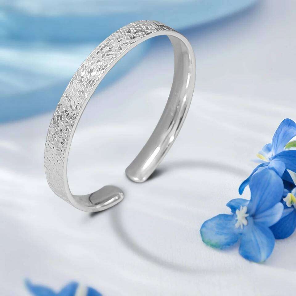 Buyee 925 Sterling Silver Female Simple Open Circle for Women Fashion Party Fine Jewelry Bangles Gift XJ260127
