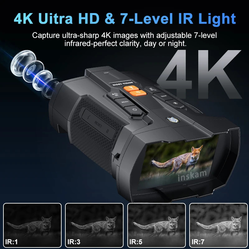 4K Night Vision Binoculars 45inch Big Screen Goggles 5000mAh 800m Full Dark Infrared Telescope Goggle 260120