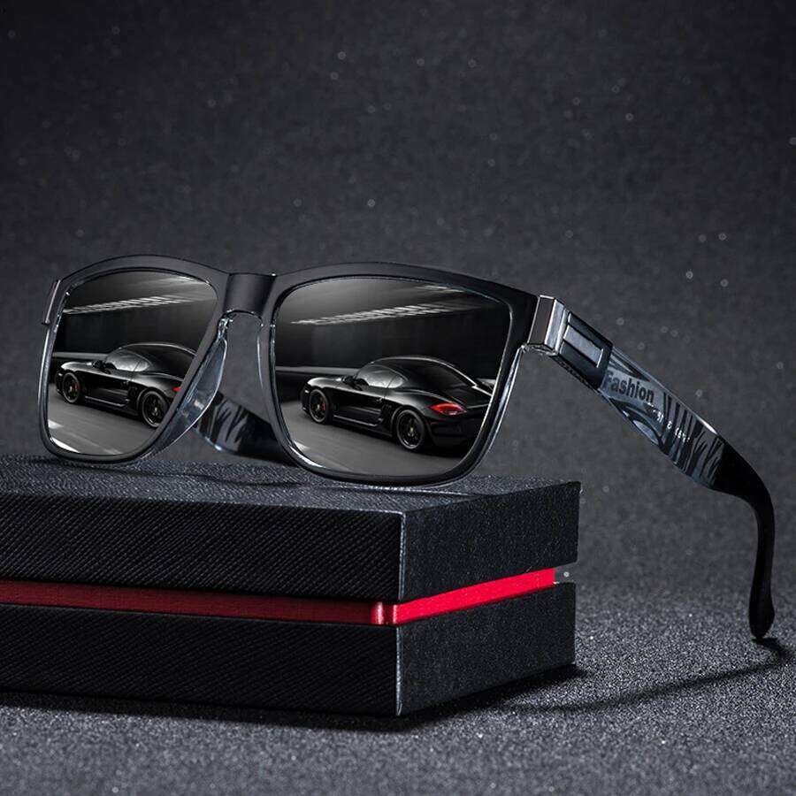 Fashion Vintage Pattern Square Sunglasses Men Women Fishing Driving Man Luxury Brand Sun Glasses UV400 Eyewear Z260127