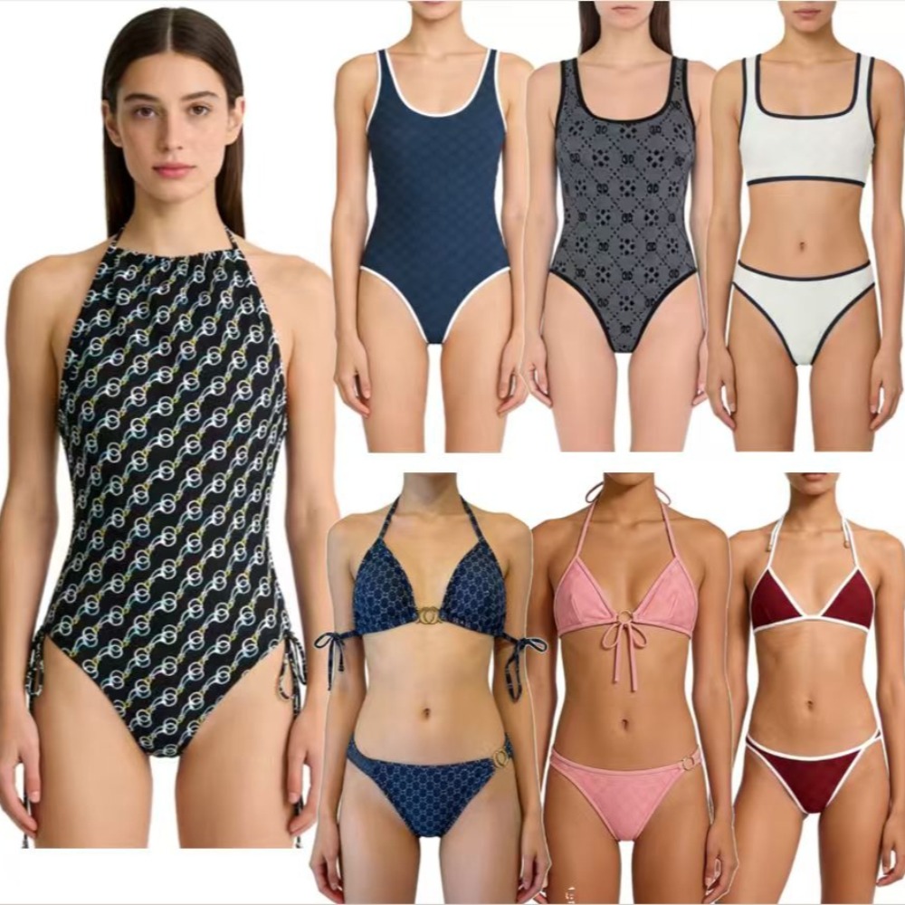 Designer Bikini Swimsuit Women Sexy Two Piece Set Bandage Style Hollow Beachwear Summer Holiday Bathing Suits