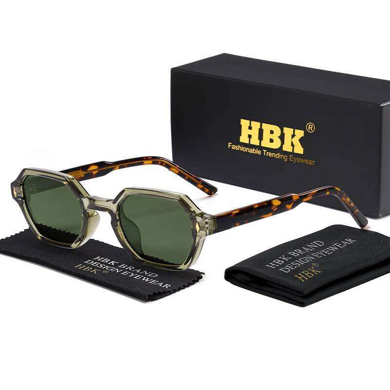 HBK Retro Polygonal Men Sunglasses Personalized Design Square Frame Sun for Women Parties Travel Holidays Glasses Z260127