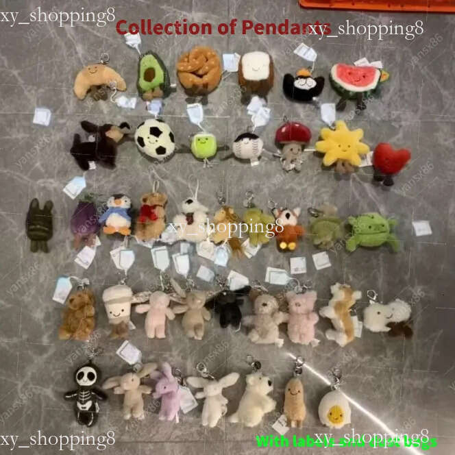 Jellys cat Marshmallow keychain designer high quality, cute plush toy cartoon doll for children as It can be hung on bags and is also a Christmas gift.