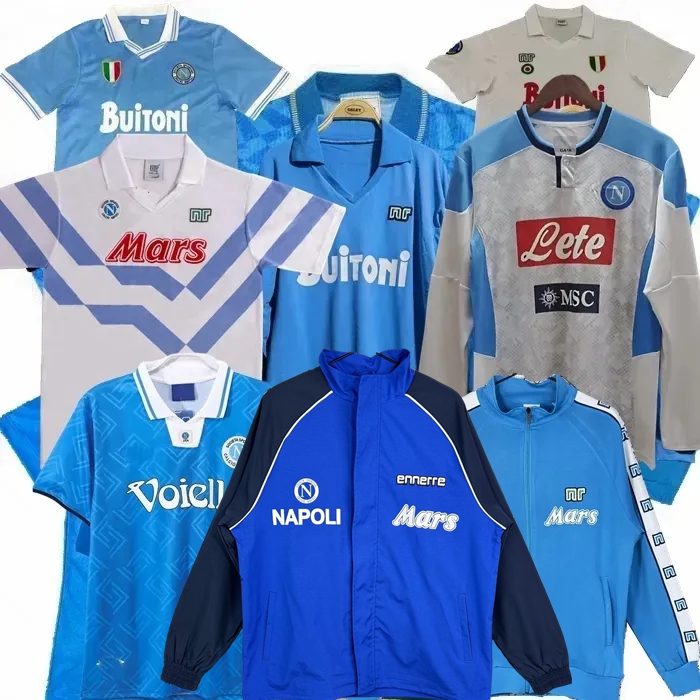 Retro classic Napoli soccer jerseys MARADONA 1985 1986 1987 1988 1989 1991 1992 1993 1994 2013 2014 19 20 HAMSIK INSIGNE HIGUAIN MERTENS Retro football shirts