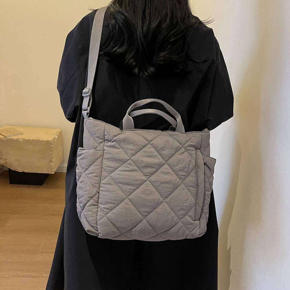 Women Puffer Hobo Handbag Zipper Fluffy Crossbody Large Capacity Padded Shoulder Satchel Travel Commuting Bag