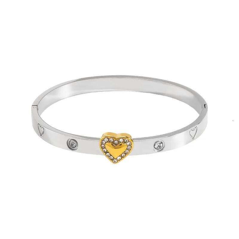 Fashion new diamond-encrusted bracelet, light luxury vacuum 14k gold-plated women's stainless steel jewelry XJ260127