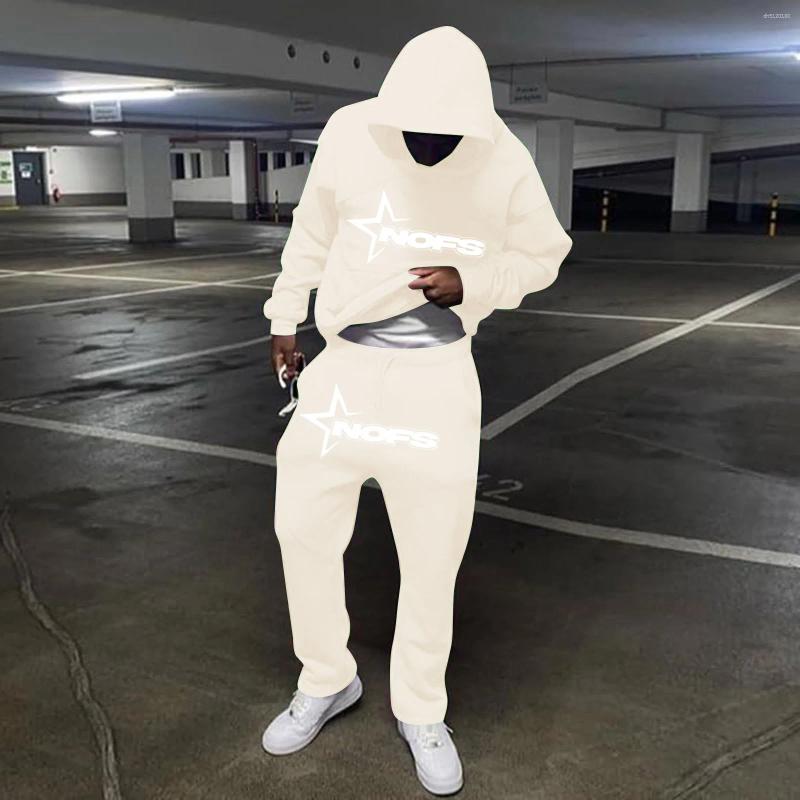 Men's Hoodies Loose Hip Hop Skateboard Nofs Unisex Autumn Winter Trend Street Sweatshirt Set American Classic Hooded