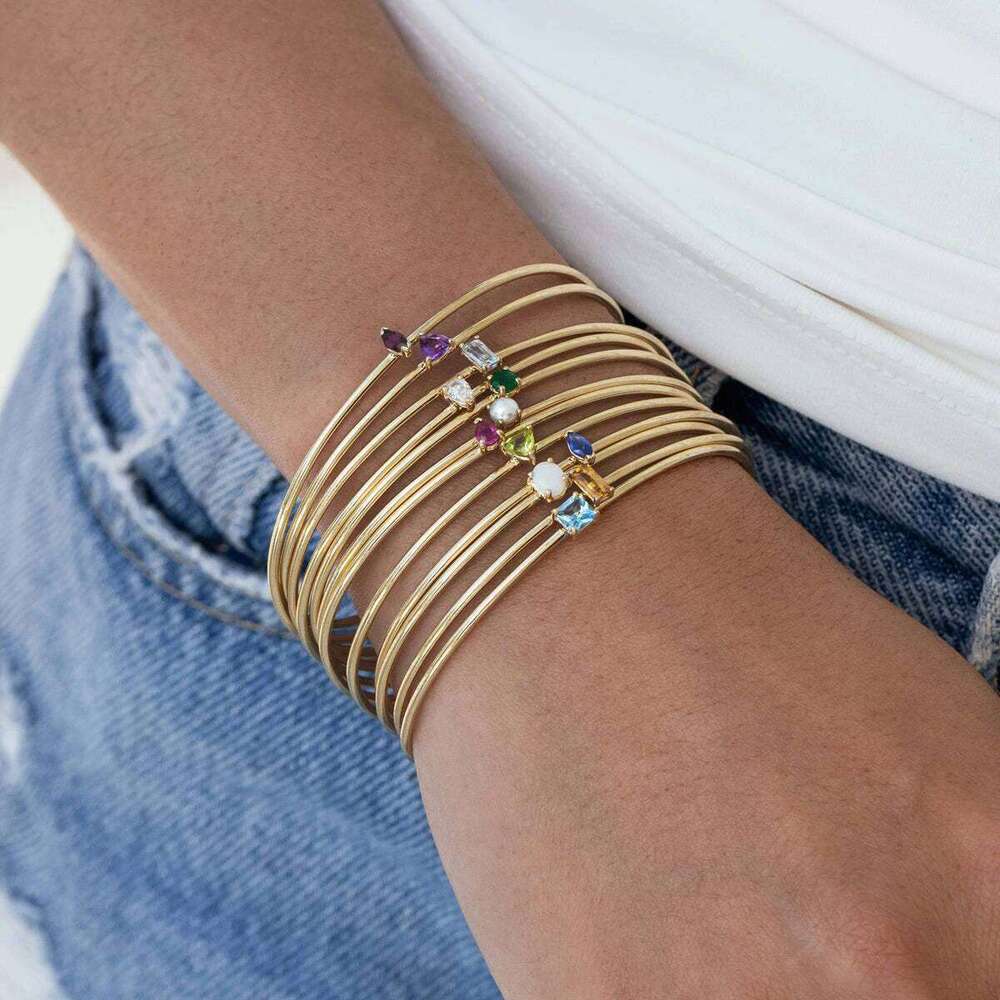 December Birth of European and American Art Style Stone Inlaid Zircon Gold Plated Color Preserving Bracelet XJ260127