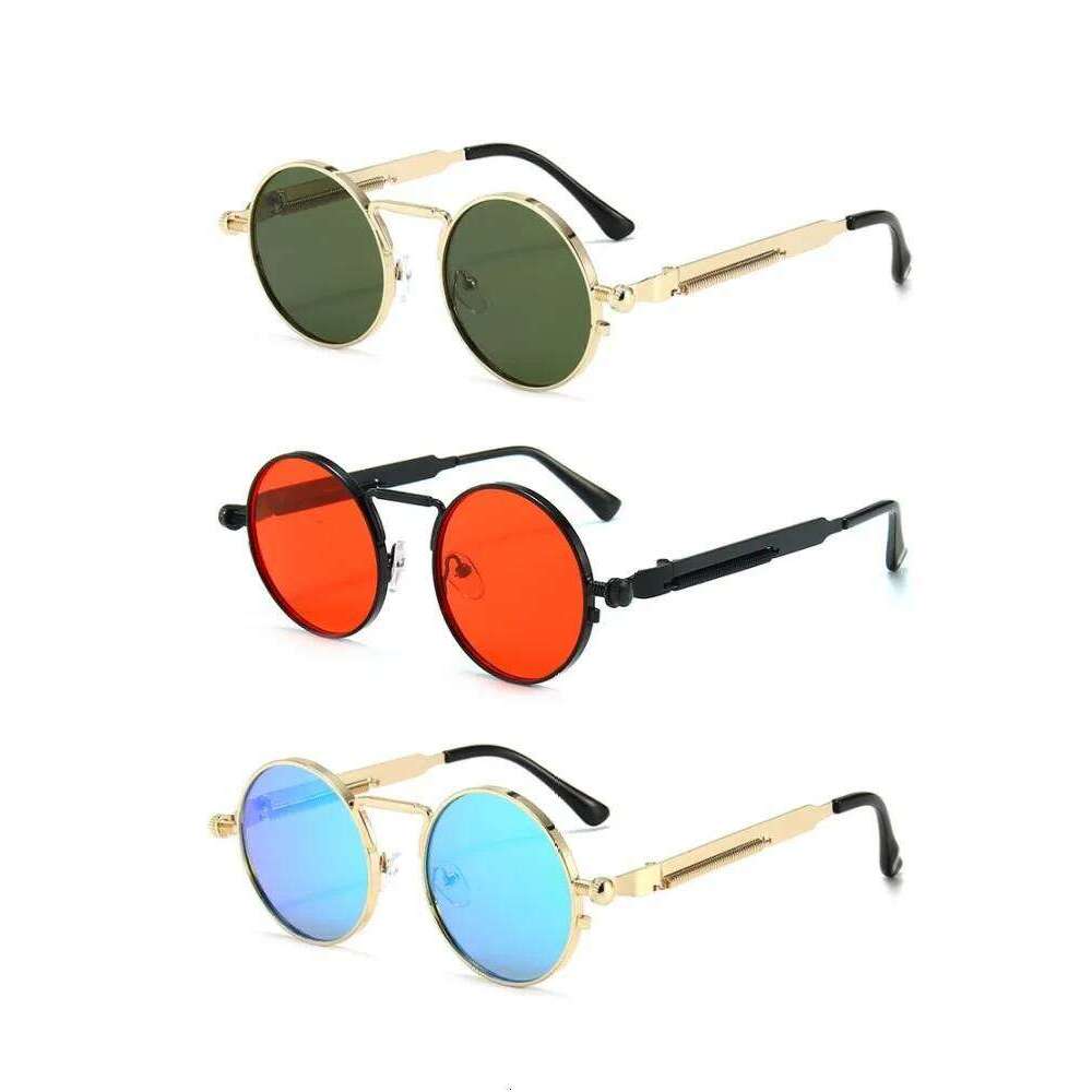 Metal Vintage Punk Style Sunglasses Men Retro Round Y2K Cyberpunk Women Sun Glasses Fashion Eyewear Gafas Sol Mujer UV400 Z260127