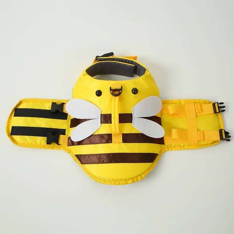 Jacket Life Vest Collar Harness Dog Swimming Summer Swimwear Little Bee Pet Clothes XJ260127