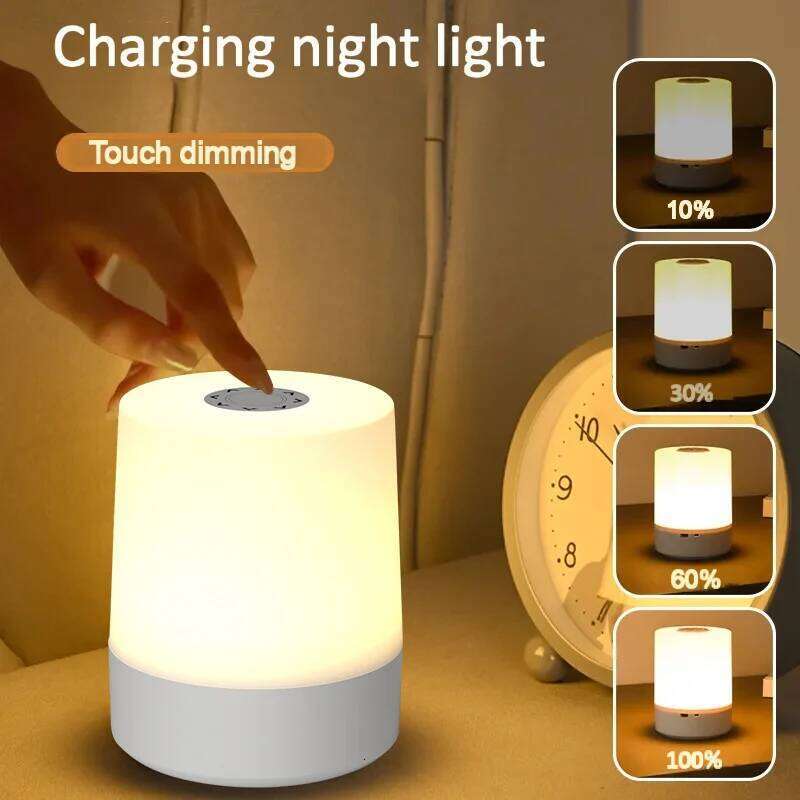 USB LED Touch Charging Desk Lamp with Adjustable Brightness Bedside Night Light for Bedroom Decoration Z260127